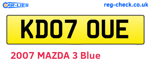 KD07OUE are the vehicle registration plates.