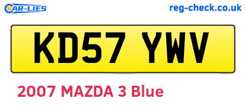 KD57YWV are the vehicle registration plates.