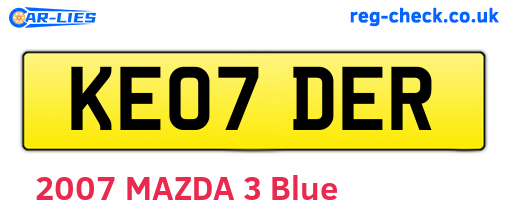 KE07DER are the vehicle registration plates.