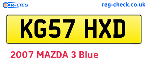 KG57HXD are the vehicle registration plates.