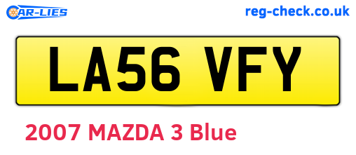 LA56VFY are the vehicle registration plates.