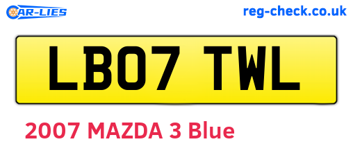 LB07TWL are the vehicle registration plates.