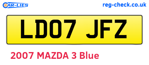 LD07JFZ are the vehicle registration plates.