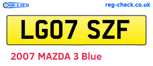 LG07SZF are the vehicle registration plates.