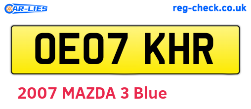 OE07KHR are the vehicle registration plates.