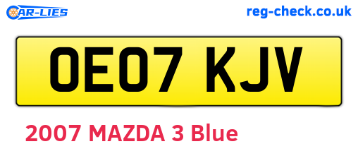 OE07KJV are the vehicle registration plates.
