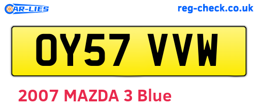 OY57VVW are the vehicle registration plates.