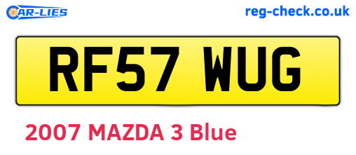 RF57WUG are the vehicle registration plates.