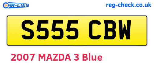 S555CBW are the vehicle registration plates.