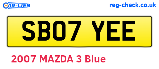 SB07YEE are the vehicle registration plates.