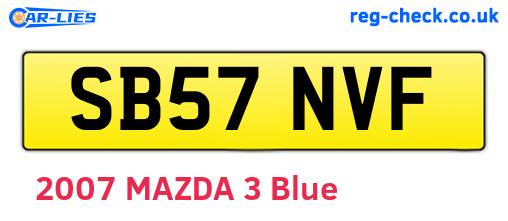 SB57NVF are the vehicle registration plates.