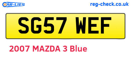 SG57WEF are the vehicle registration plates.
