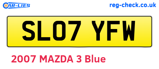 SL07YFW are the vehicle registration plates.