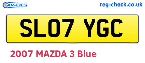 SL07YGC are the vehicle registration plates.