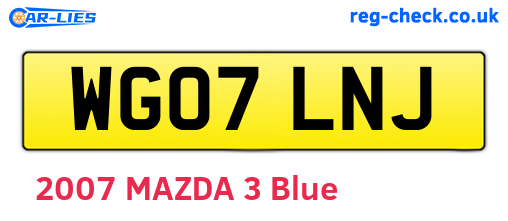 WG07LNJ are the vehicle registration plates.