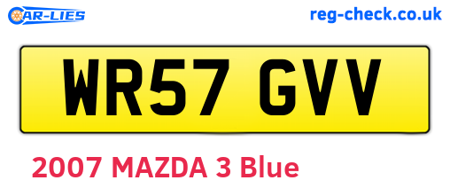 WR57GVV are the vehicle registration plates.