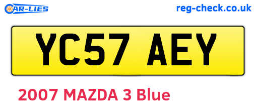 YC57AEY are the vehicle registration plates.
