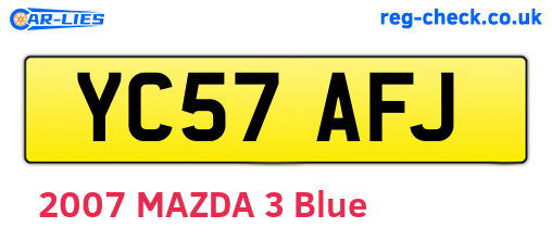 YC57AFJ are the vehicle registration plates.