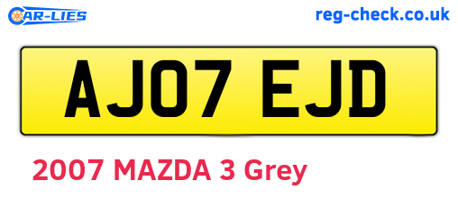 AJ07EJD are the vehicle registration plates.
