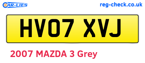 HV07XVJ are the vehicle registration plates.