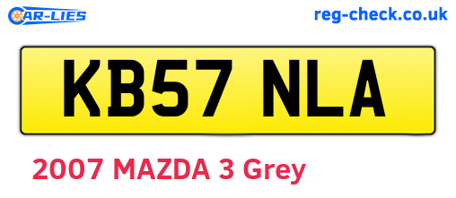 KB57NLA are the vehicle registration plates.