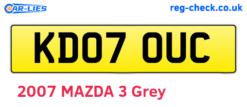 KD07OUC are the vehicle registration plates.