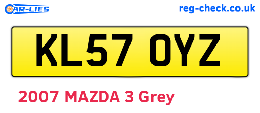 KL57OYZ are the vehicle registration plates.
