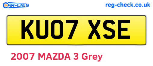 KU07XSE are the vehicle registration plates.