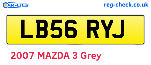 LB56RYJ are the vehicle registration plates.