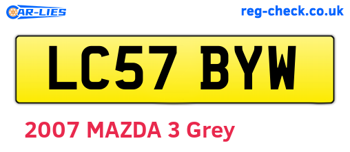 LC57BYW are the vehicle registration plates.