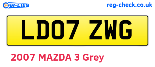 LD07ZWG are the vehicle registration plates.