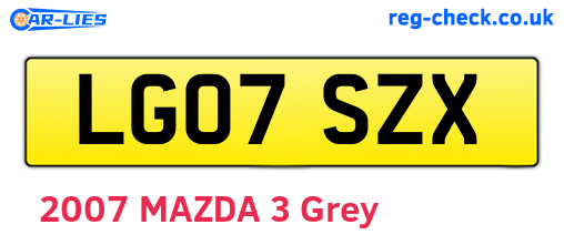 LG07SZX are the vehicle registration plates.
