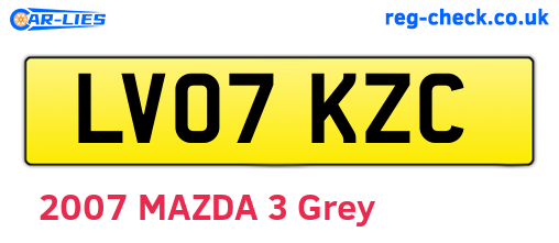LV07KZC are the vehicle registration plates.