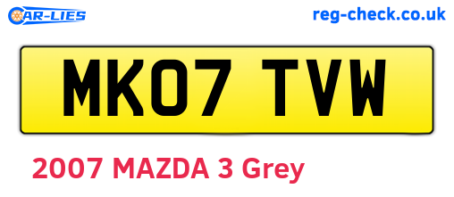 MK07TVW are the vehicle registration plates.