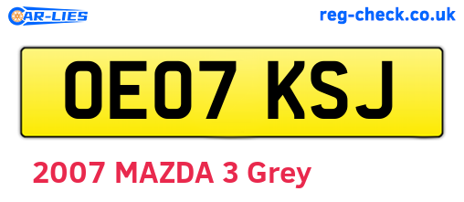 OE07KSJ are the vehicle registration plates.