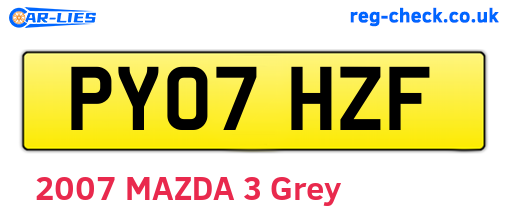 PY07HZF are the vehicle registration plates.