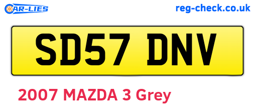 SD57DNV are the vehicle registration plates.