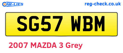 SG57WBM are the vehicle registration plates.