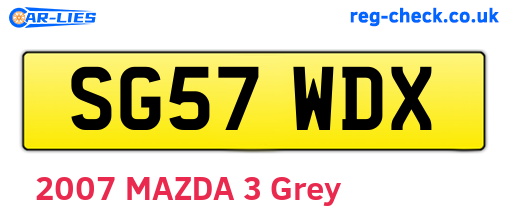 SG57WDX are the vehicle registration plates.