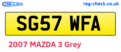 SG57WFA are the vehicle registration plates.