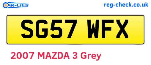 SG57WFX are the vehicle registration plates.