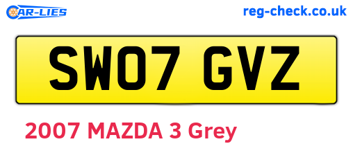 SW07GVZ are the vehicle registration plates.