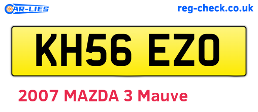 KH56EZO are the vehicle registration plates.