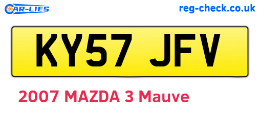 KY57JFV are the vehicle registration plates.
