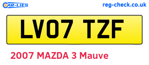 LV07TZF are the vehicle registration plates.