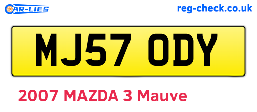 MJ57ODY are the vehicle registration plates.