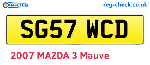 SG57WCD are the vehicle registration plates.