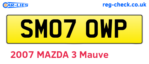 SM07OWP are the vehicle registration plates.