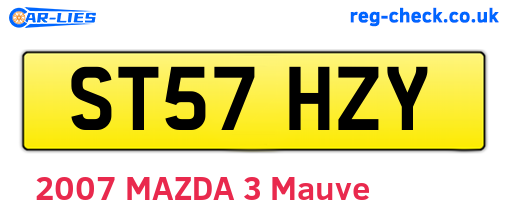 ST57HZY are the vehicle registration plates.