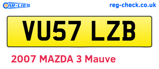 VU57LZB are the vehicle registration plates.